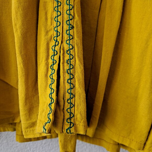 ❤️WINERED Modern Whimsical Yellow Peplum Blouse Size M - Picture 4 of 6